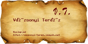 Vázsonyi Teréz névjegykártya